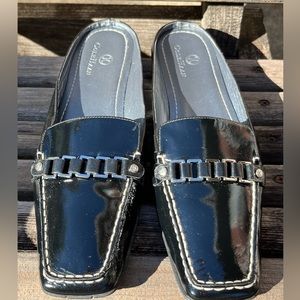 Cole Haan Black Patent Nike Air Slides 8.5B